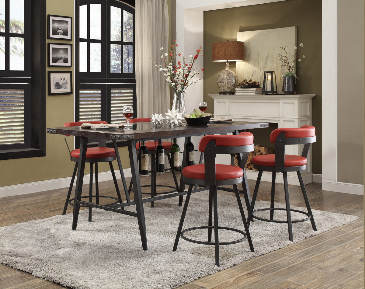 Drai Counter Height Stool - Red