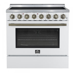 Forno Paolo 36" White Freestanding Electric Range with True Convection (5.44 Cu. Ft.) - FFSEL6011-36WHT