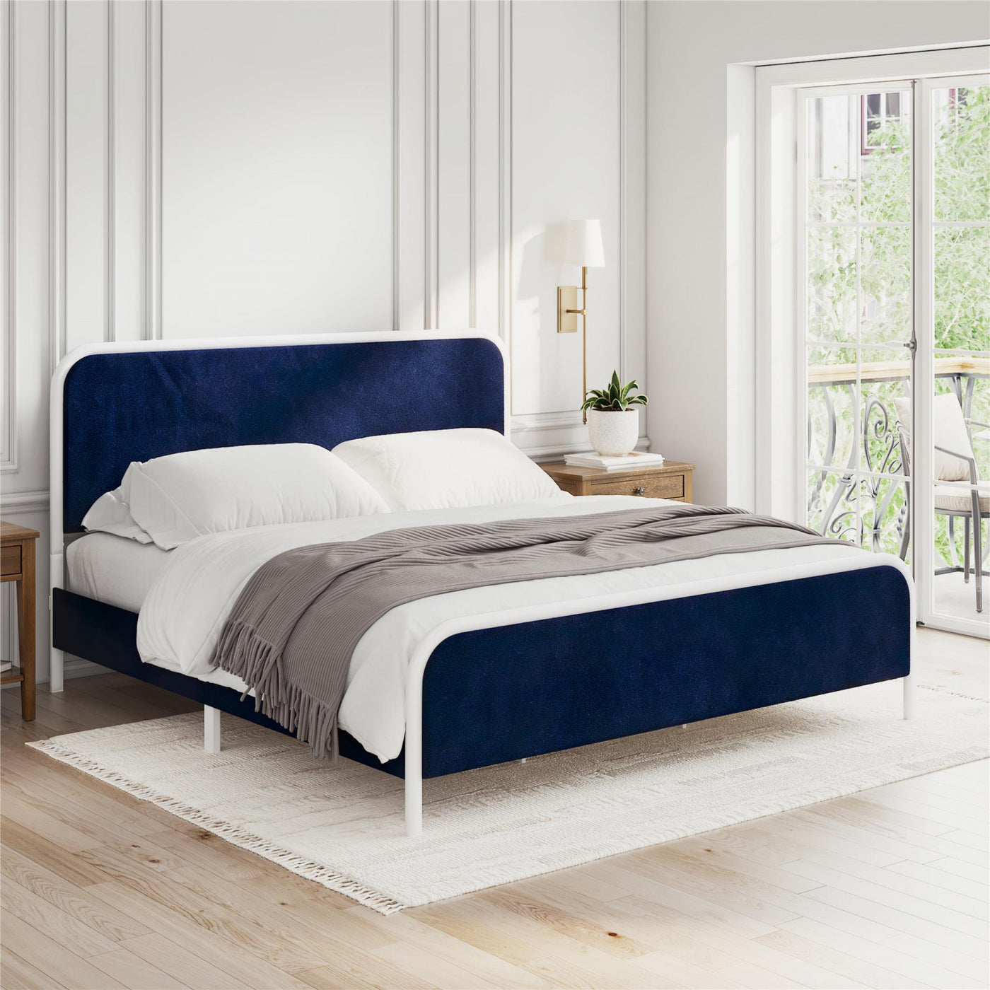 Novogratz Tallulah Upholstered King Platform Bed - Navy