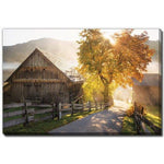 Sunlit Farm Lane Wall Art - Green/Brown - 30 X 45