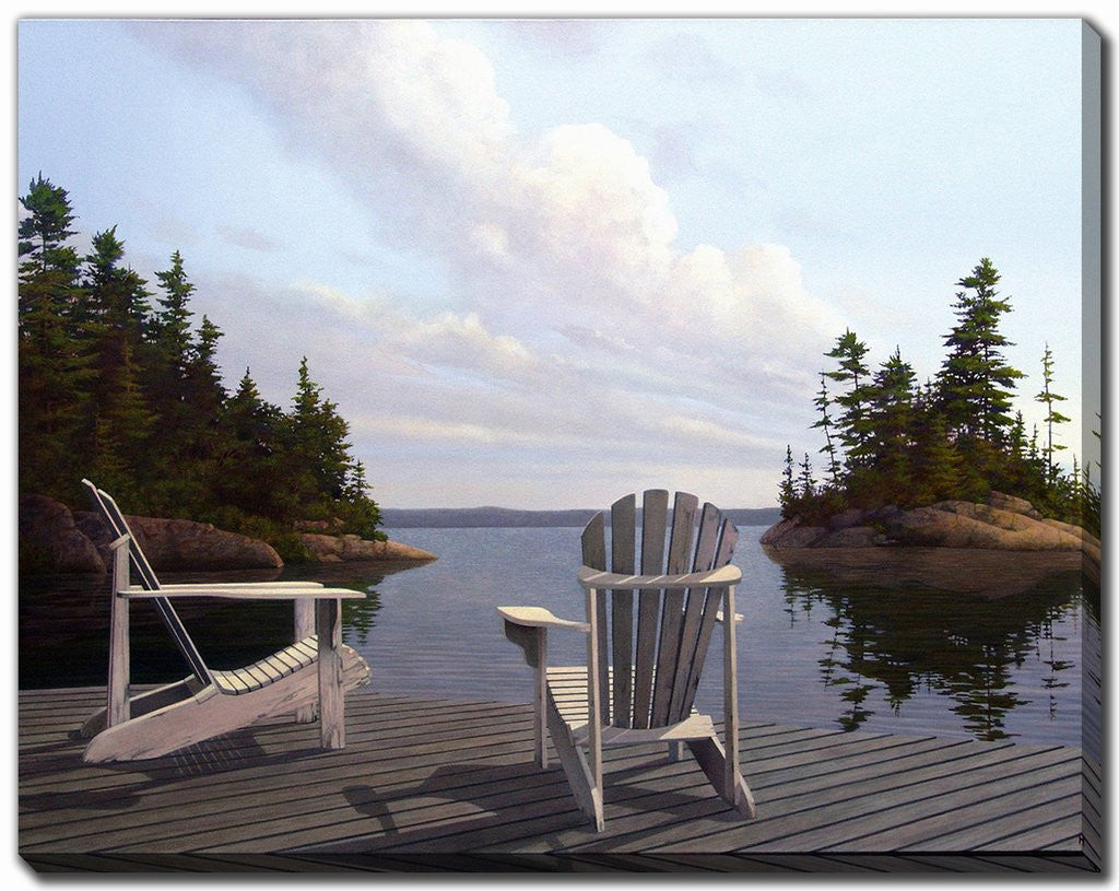 Island Morning Wall Art - Blue/Brown - 22 X 28