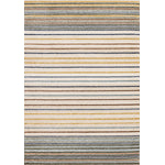 Nora Casual Contemporary Striped Area Rug - 8' X 11' - Cream/Blue/Yellow