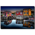 Dockside Dusk Wall Art - Blue/Red - 38 X 60