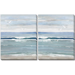 Coastal Waves Wall Art - Blue/White - 16 X 20 - Set of Two