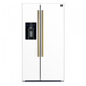 Forno Salerno 36" White Side-by-Side Refrigerator With Ice & Water Dispenser (20 Cu. Ft.) - FFRBI1844-36WHT