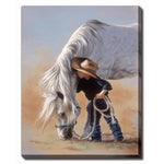 Equine Bond Wall Art - Blue/White - 30 X 45