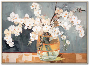 Spring in a Glass Wall Art - Blue/Orange - 40 X 55