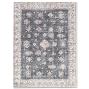 Aura Traditional Rug - 6' x 9' - Charcoal/Cream