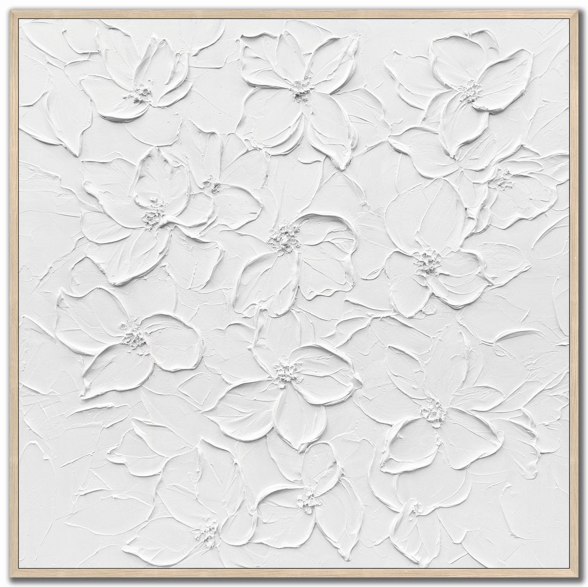 Textured Petals Wall Art - White - 36 X 36