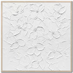 Textured Petals Wall Art - White - 36 X 36