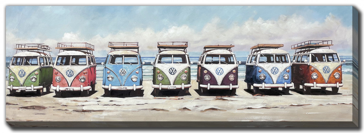 Seaside Parking Wall Art - Multi-Colour - 20 X 60