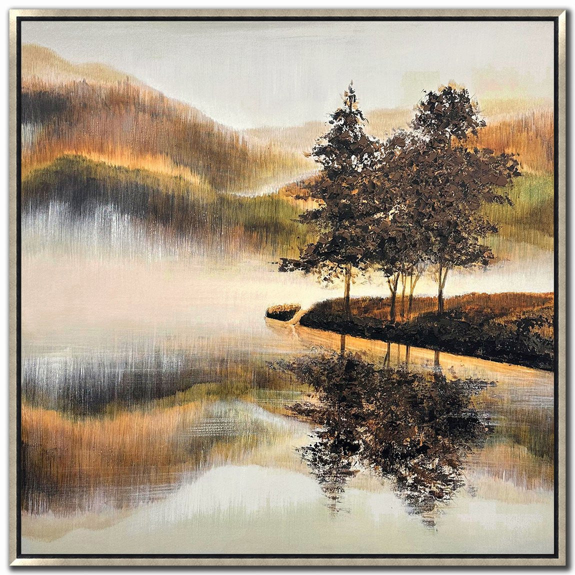 Echoes Across the Lake Wall Art - Brown - 36 X 36