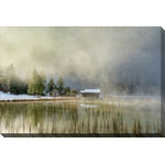 Cabin in the Fog Wall Art - Blue/Green - 22 X 28