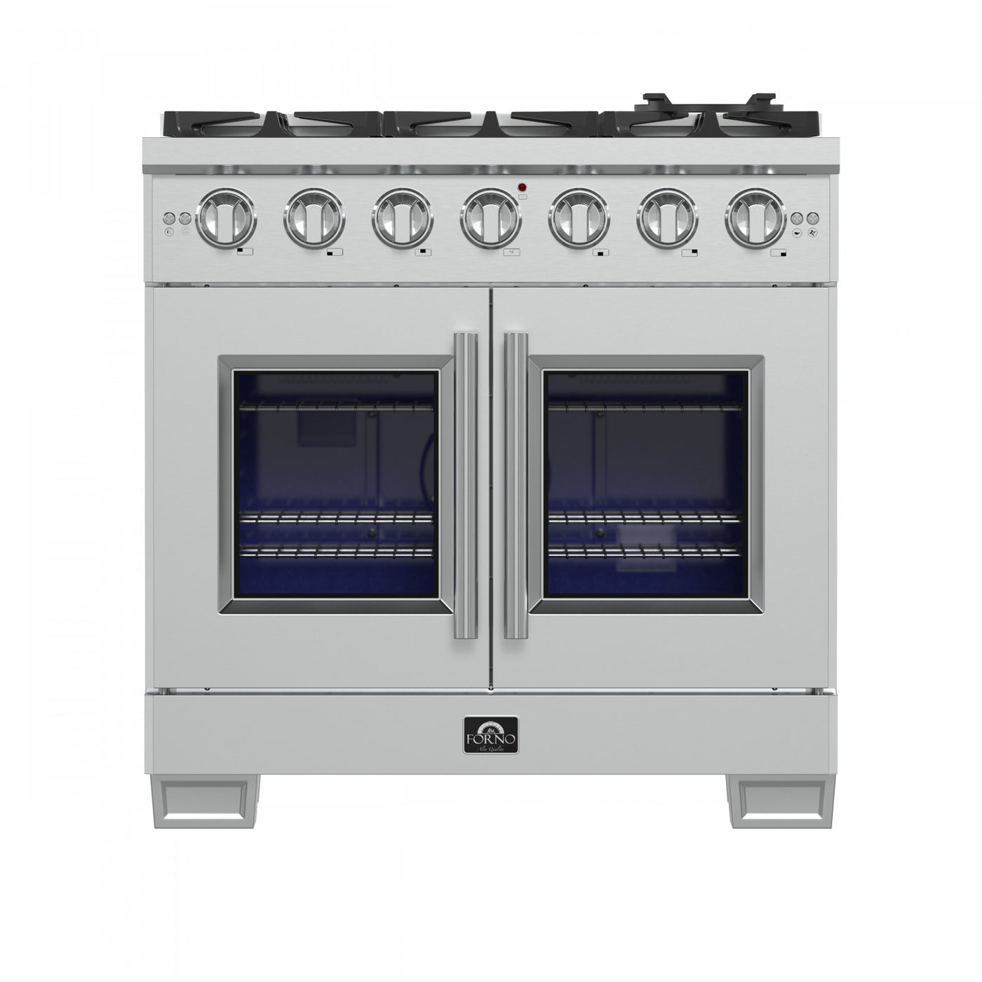 Forno Capriasca 36" Stainless Steel French Door Freestanding Gas Range (5.36 Cu. Ft.) - FFSGS6460-36