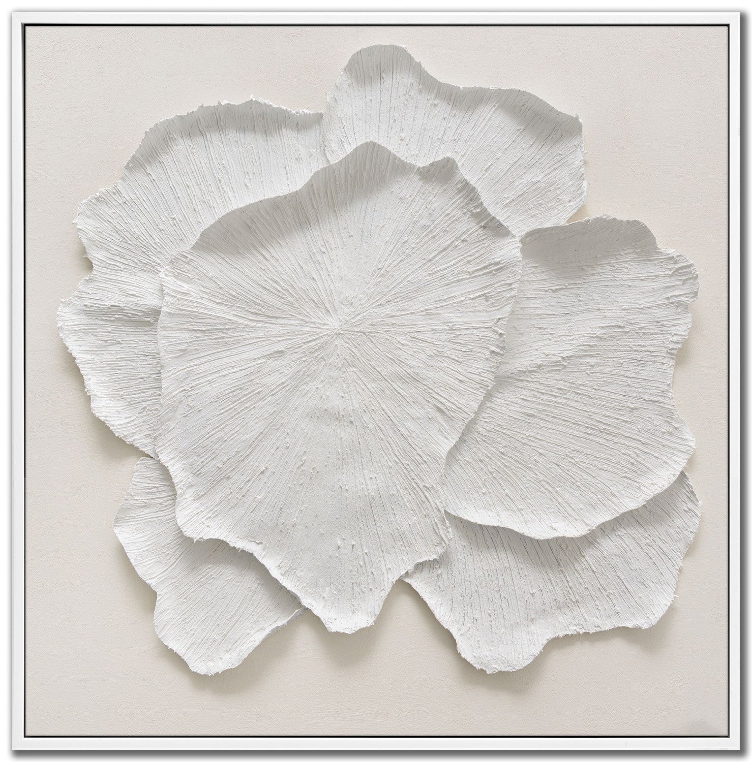 White Petal II Wall Art - White - 32 X 32