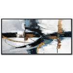 Momentum Wall Art - Black/White/Gold - 28 X 56