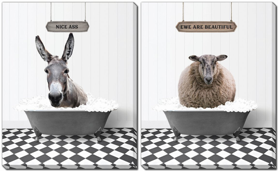 Barnyard Bubbles Wall Art - Multi-Colour - 16 X 20 - Set of Two