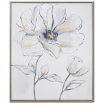 Petal Grace II Wall Art - White/Blue - 24 X 20