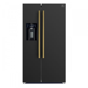 Forno Salerno 36" Black Side-by-side Refrigerator With Ice & Water Dispenser (20 Cu. Ft.) - FFRBI1844-36BLK