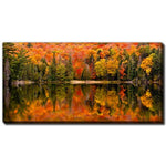 Autumn Reflections Wall Art - Orange/Green - 10 X 20