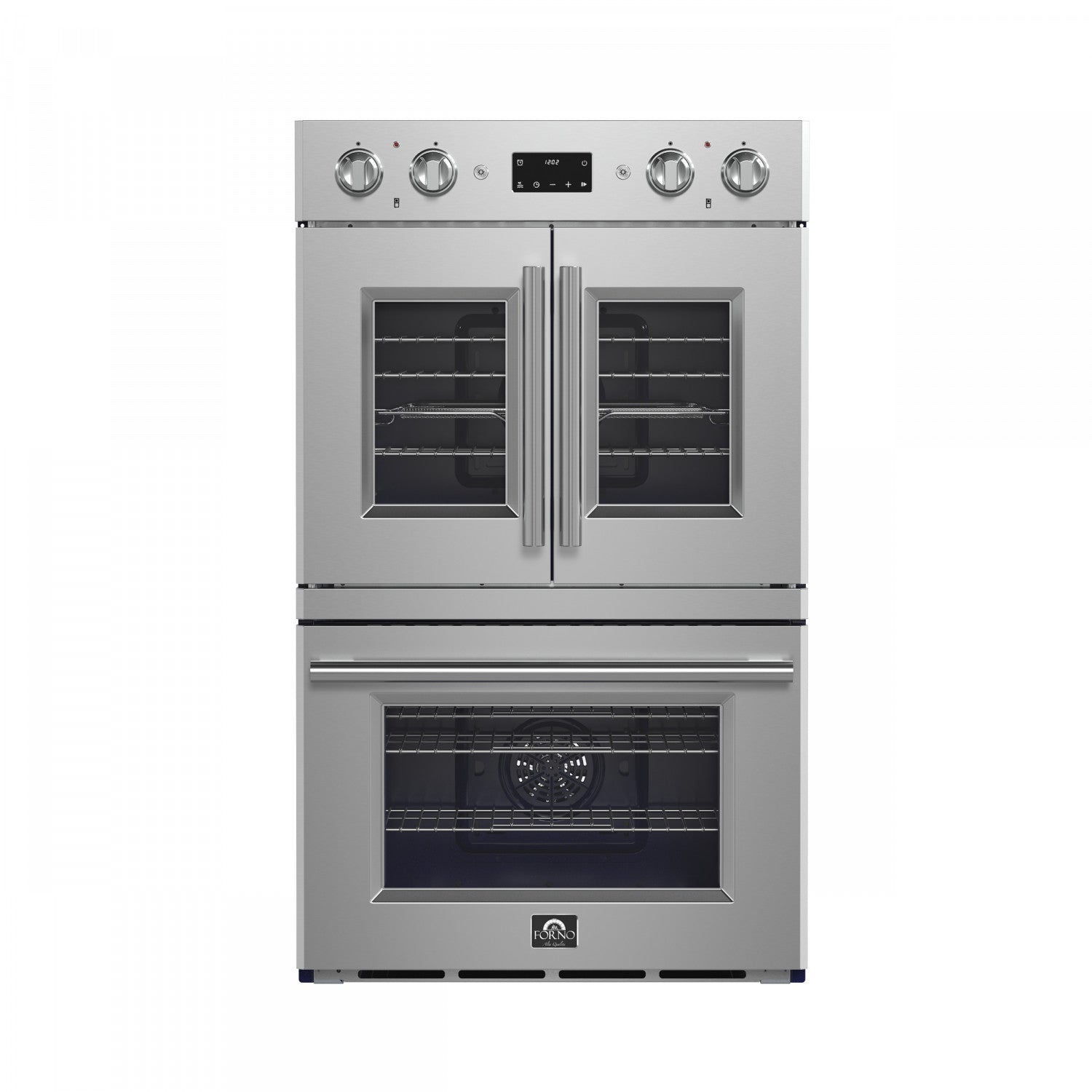 Forno Gallico Stainless Steel 30" French Door Double Wall Oven with Air Fry and Sous Vide (7.36 Cu. Ft.) - FBOEL1388-30