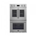 Forno Gallico Stainless Steel 30" French Door Double Wall Oven with Air Fry and Sous Vide (7.36 Cu. Ft.) - FBOEL1388-30