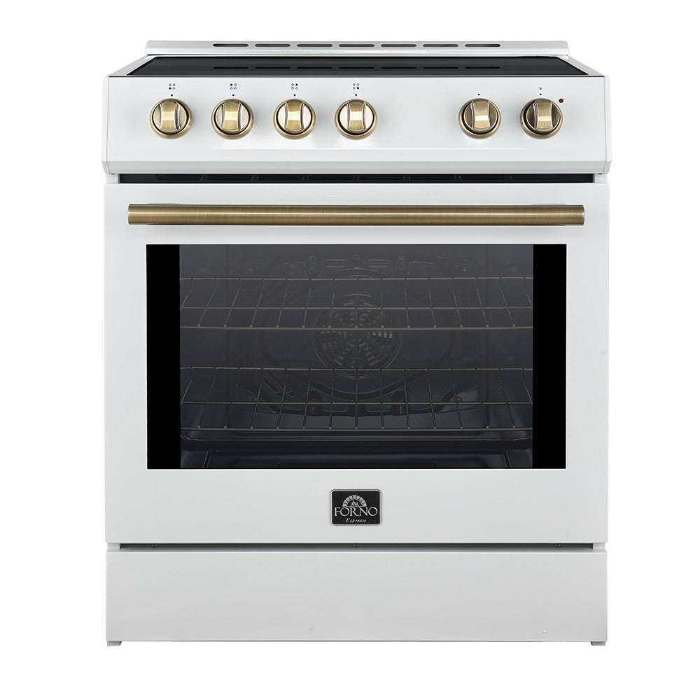 Forno Leonardo White Slide-in Induction Range (5.0 Cu. Ft.) - FFSIN0982-30WHT