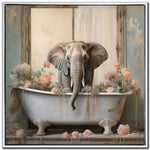 Elephant Retreat Wall Art - Multi-Colour - 24 X 24