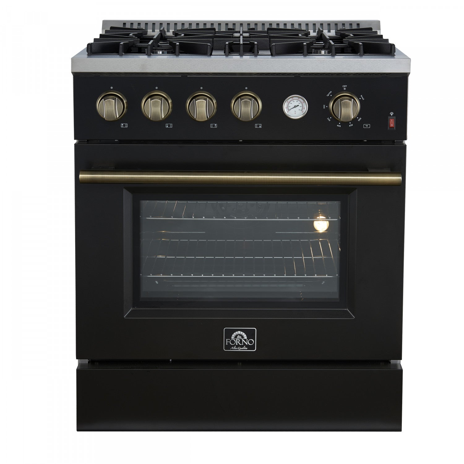 Forno Marco 30" Black Freestanding Gas Range (4.32 Cu. Ft.) - FFSGS6277-30BLK
