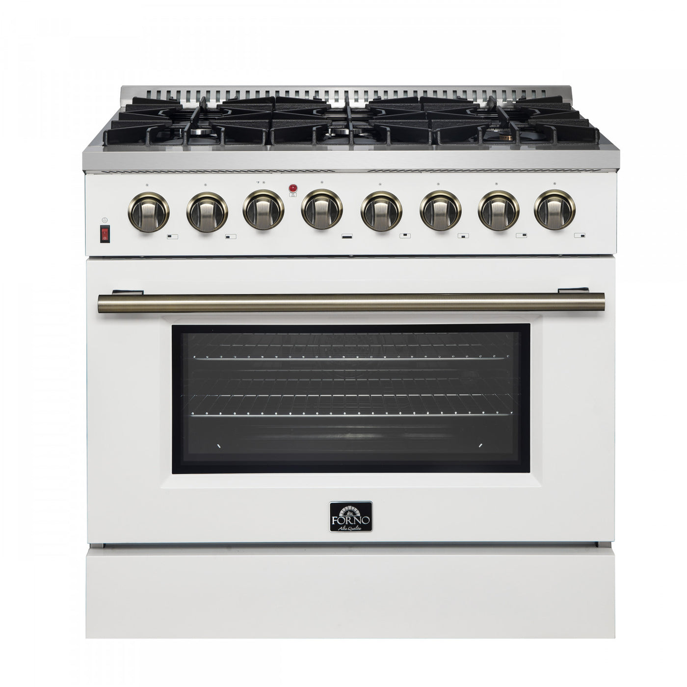 Forno Galiano 36" White Dual Fuel Range (5.36 Cu. Ft.) - FFSGS6156-36WHT