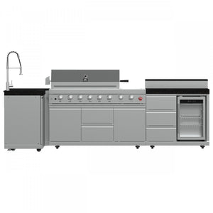 Forno Bulnes Black Countertop Outdoor Kitchen with 40" 84,000 BTU BBQ and Beverage Centre - FODKT2520BLK