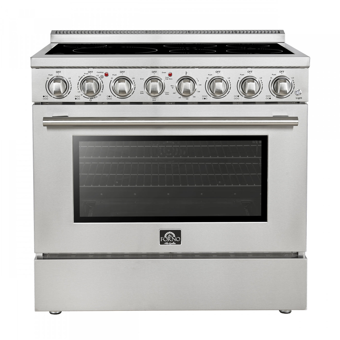 Forno Paolo 36" Stainless Steel Freestanding Electric Range With True Convection (5.44 Cu. Ft.) - FFSEL6011-36