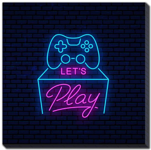 Let’s Play Wall Art - Blue/Purple - 16 X 16