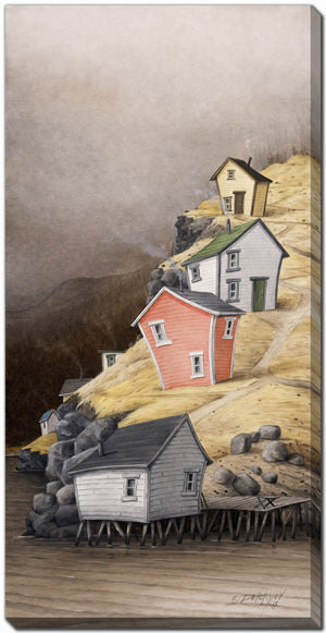 Cliffside Charm Wall Art - Brown - 20 X 40