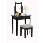 Anabella Vanity with Stool - Black