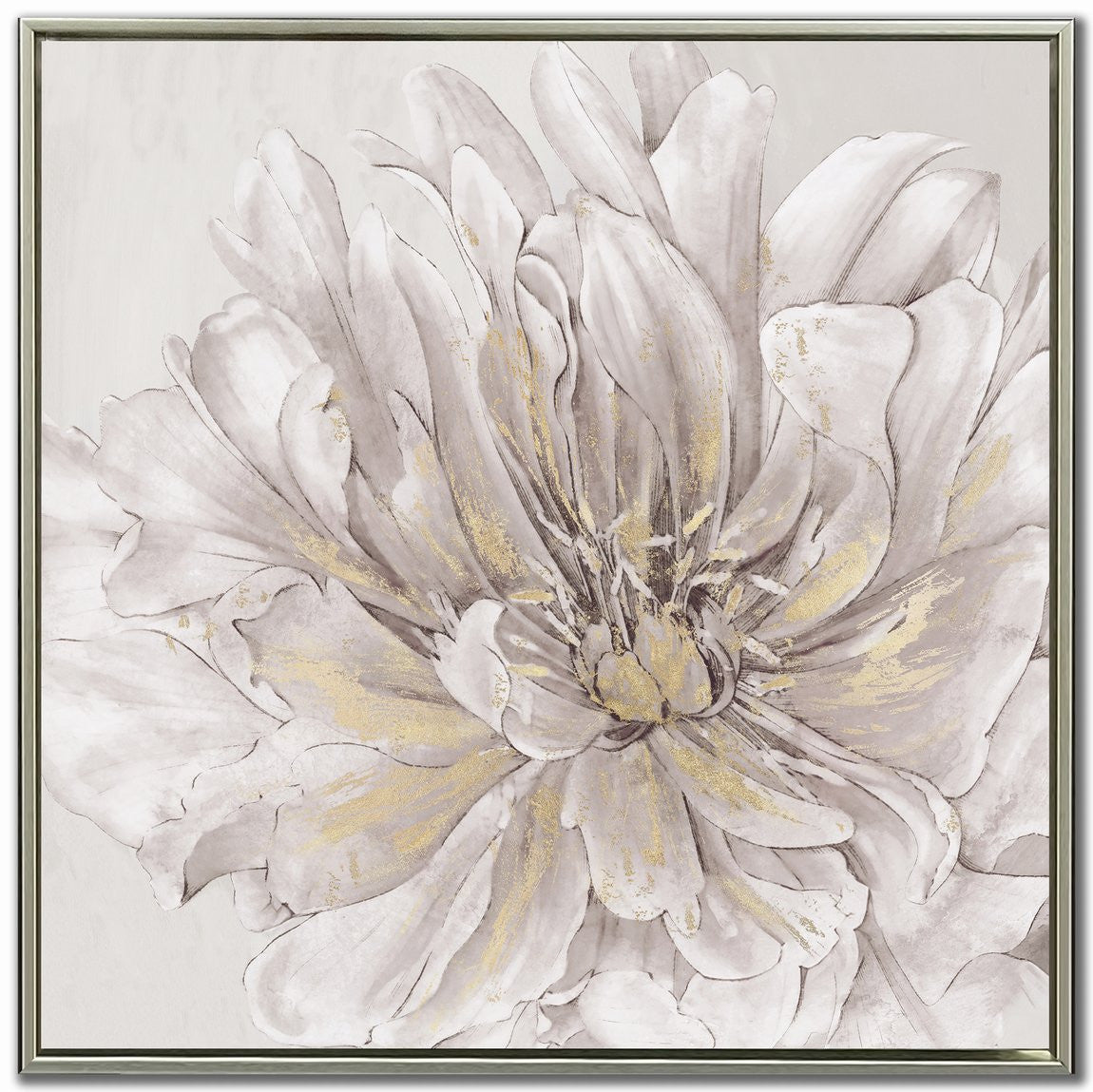 Petal Glow II Wall Art - White/Grey - 30 X 30