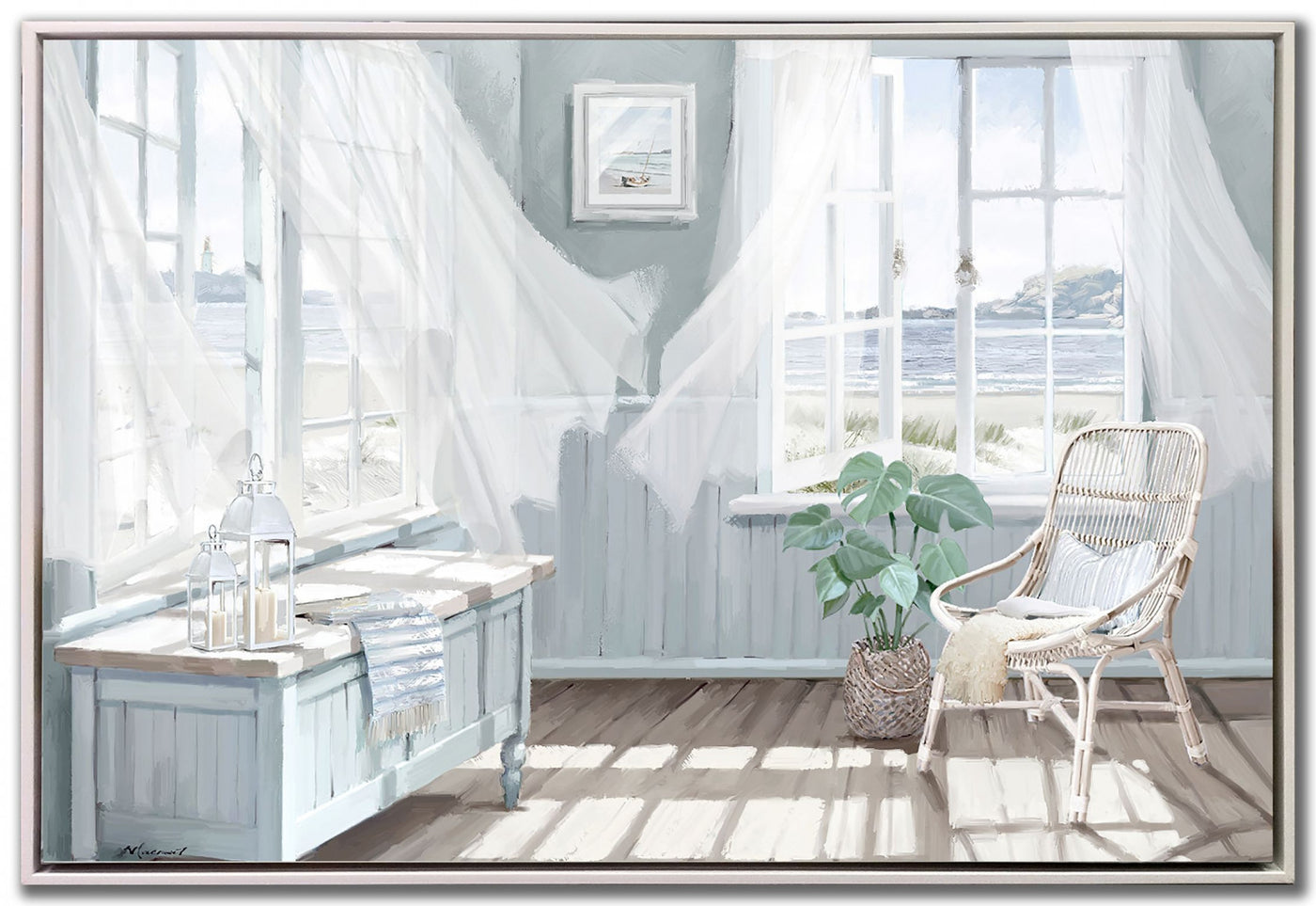 Coastal Calm Wall Art - White - 30 X 45