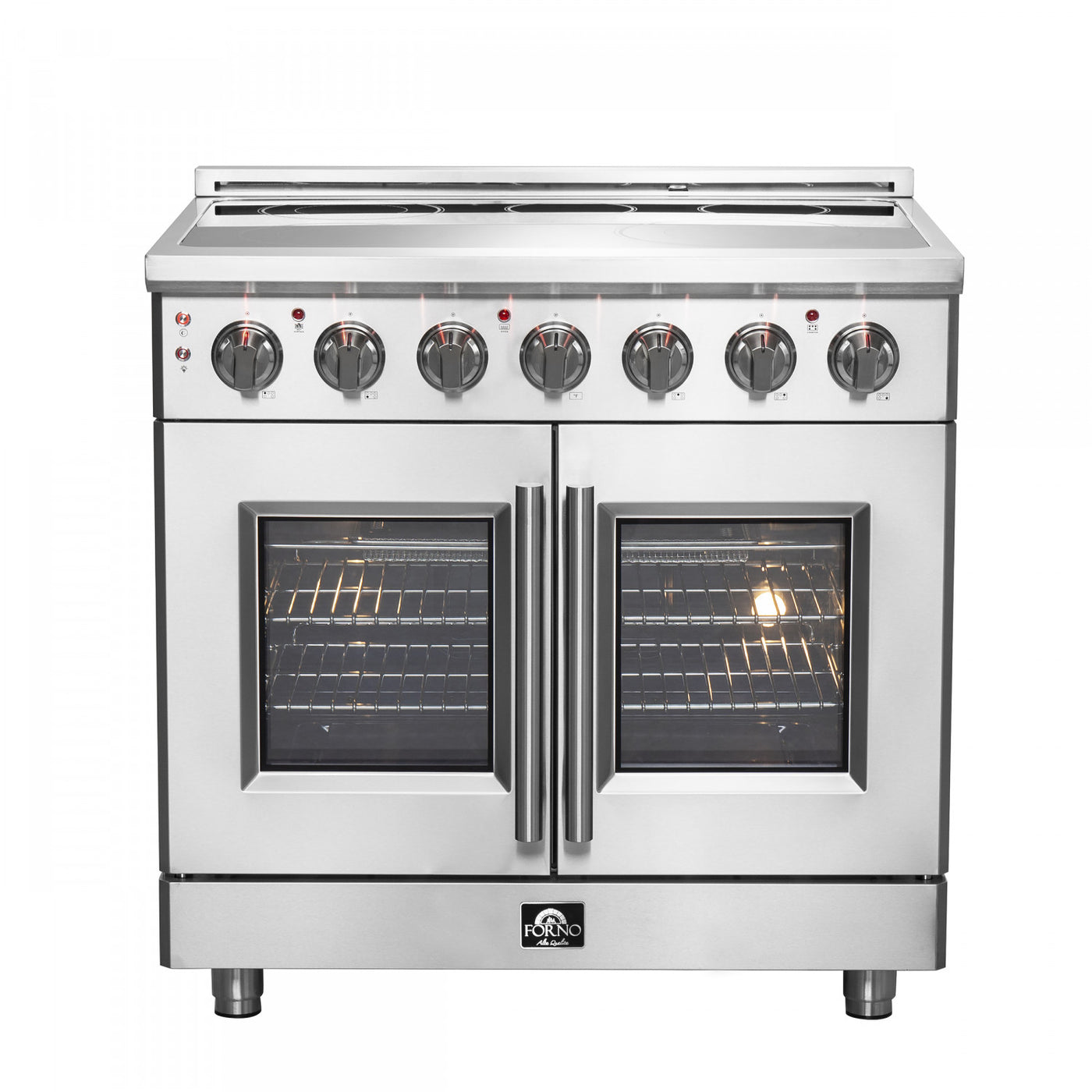 Forno Massimo 36" Stainless Steel French Door Electric Range With True Convection And Air Fry (5.36 Cu. Ft) - FFSEL6955-36