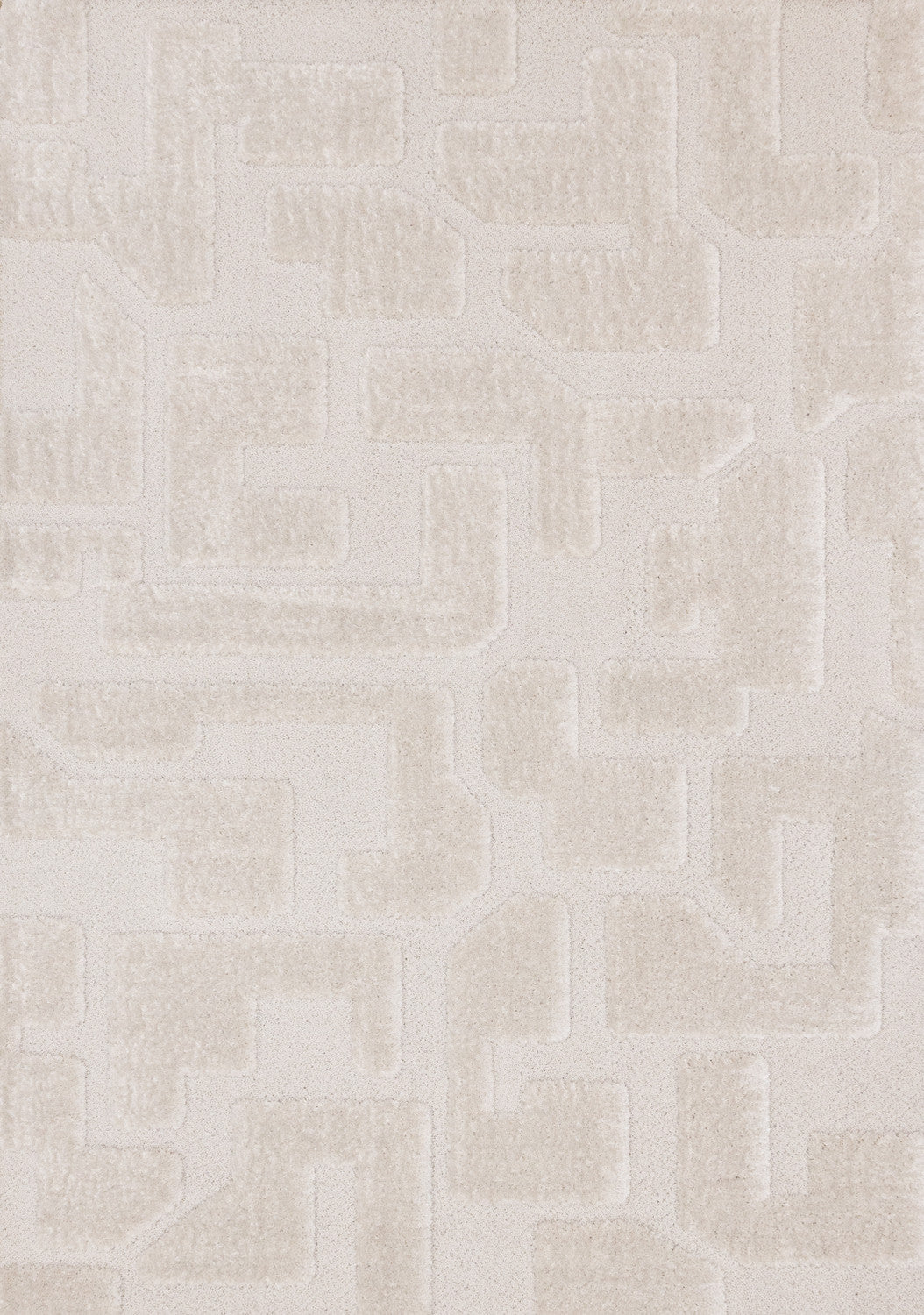 Luxury Plush Textured Shapes Area Rug - Cream - 5' X 8'