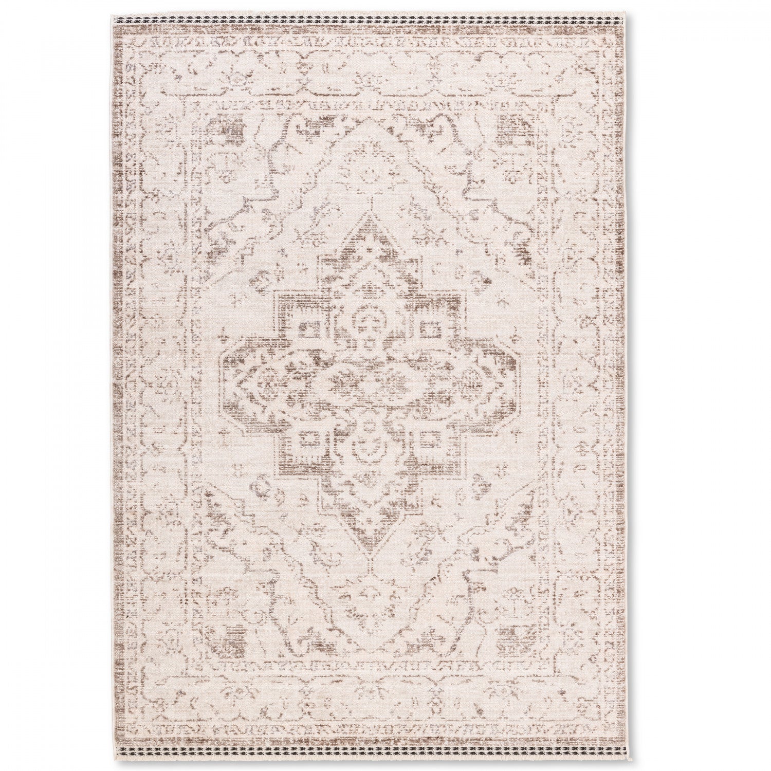 Poetic Medallion Rug - 8' x 10' - Antique White/Brown