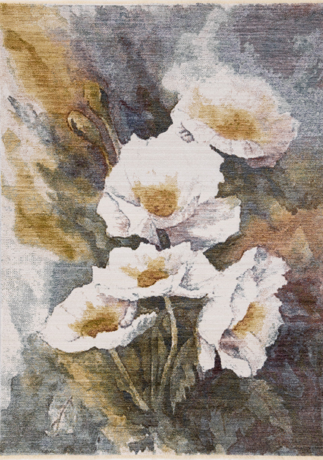 Macie Contemporary Floral Bloom Area Rug - Yellow White Green - 5' X 8'