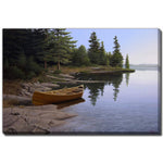 Canoe in the Calm Wall Art - Blue/Green - 30 X 45