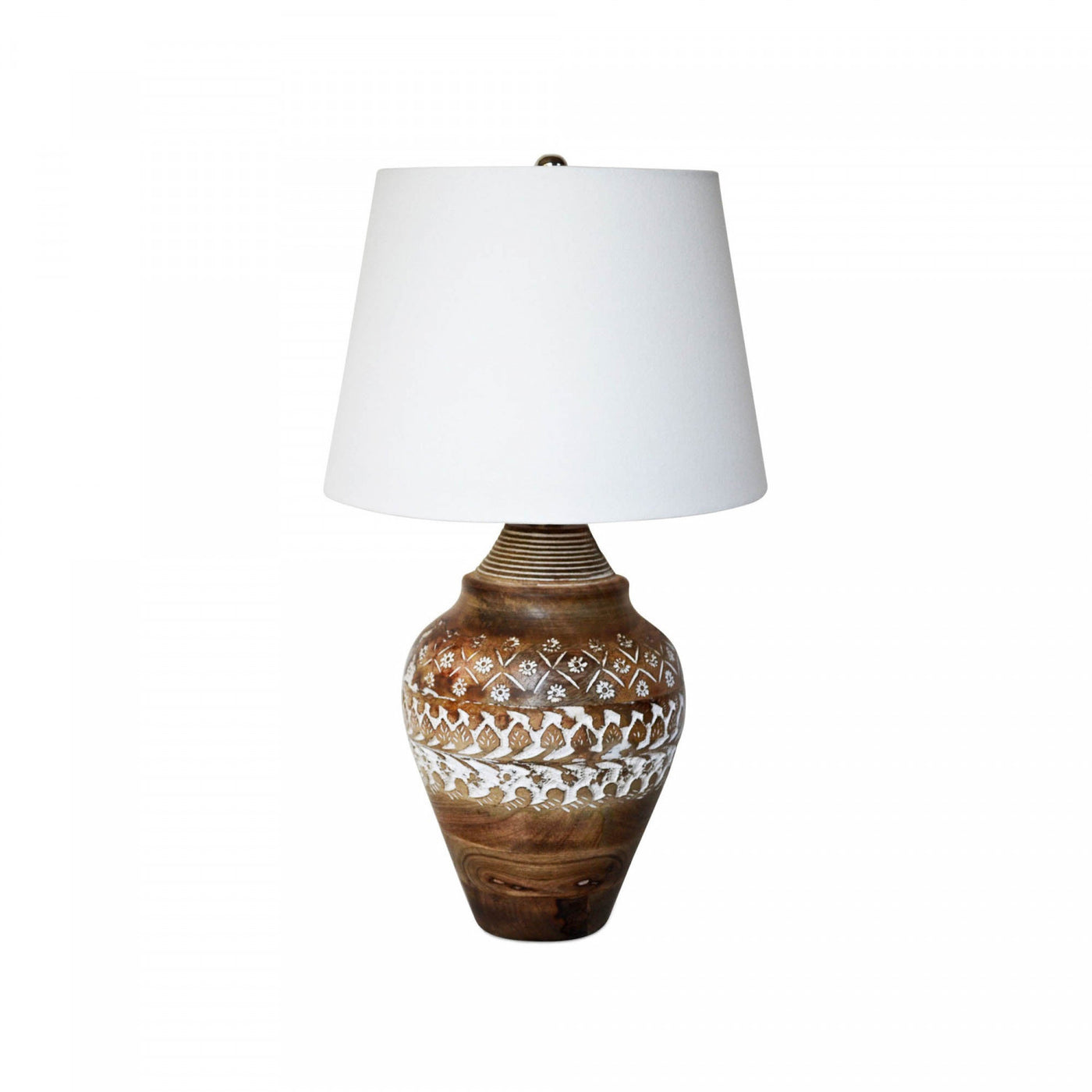 Silvane Antique Lamp - White/Dark Brown