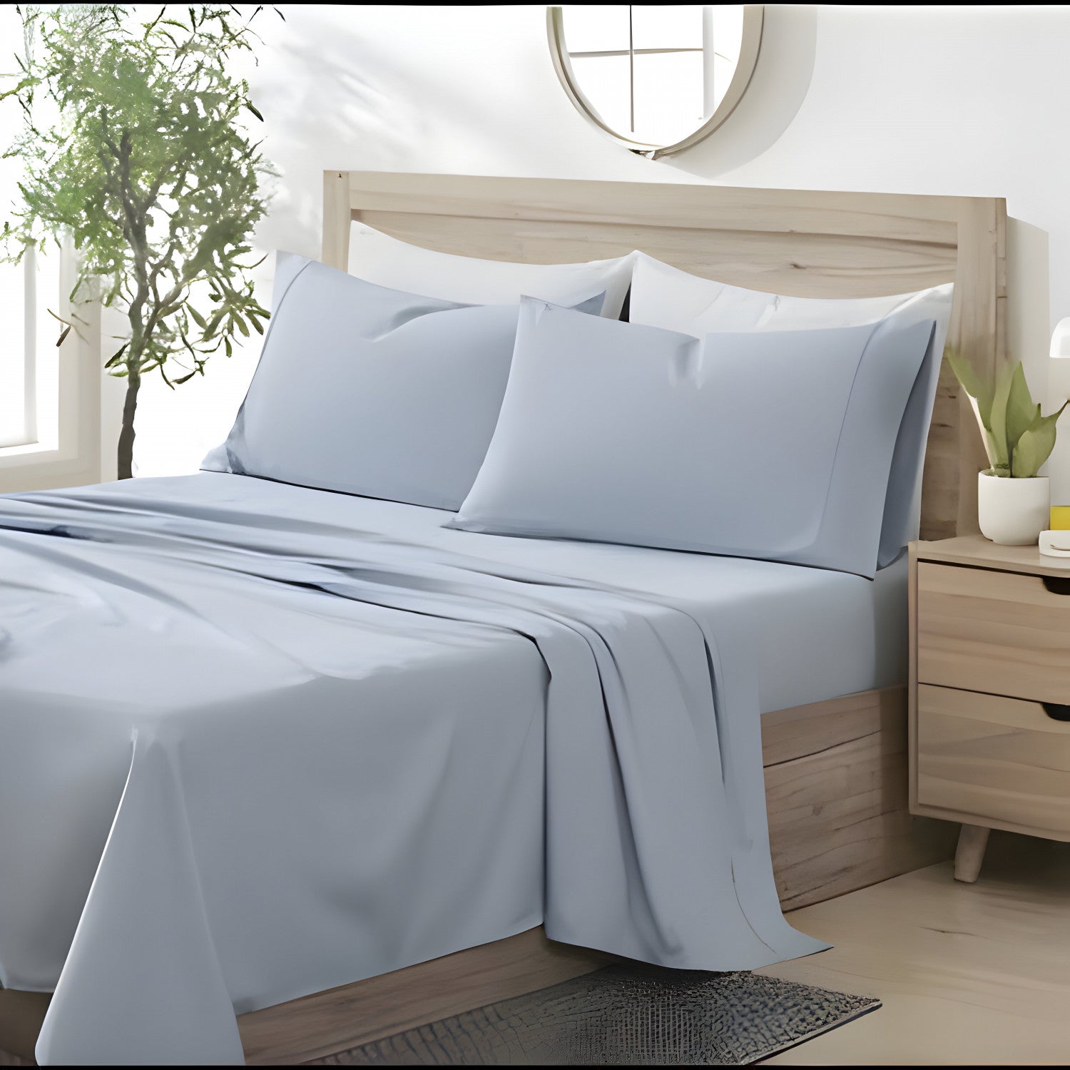 Kindle 100% Organic Cotton Full Sheet Set - Sky Blue