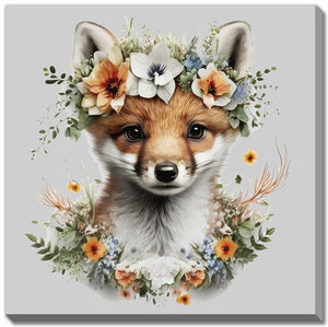 Woodland Queen Wall Art - Orange/Green - 38 X 38