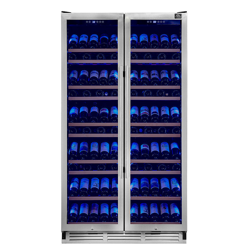 Forno Vernazza 40" Stainless Steel 166 Bottle Dual Zone Wine Cellar (25 Cu. Ft.) - FWCDR6642-40S
