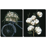 Cotton and Wheels Wall Art - Black/White - 16 X 20 - Set of Two
