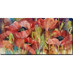 Garden of Poppies Wall Art - Red - 10 X 20