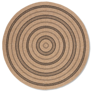 Avanos Circles Indoor/Outdoor Rug - 6ft Round - Beige/Black