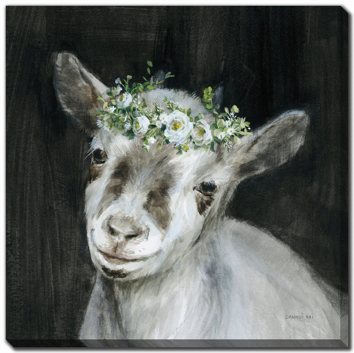 Goat Glam Wall Art - Black/Grey - 18 X 18